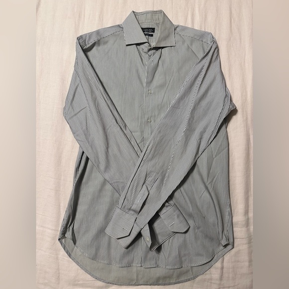 Zara Man Black and White Striped Shirt - Picture 1 of 2